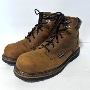 Thorogood Work Boots Mens 11 Brown Comp Toe Waterproof Leather Slip Resistant